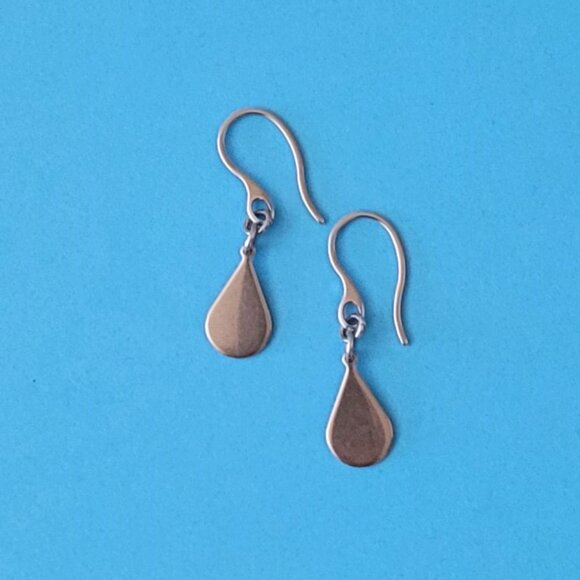 TEARDROP Stainless Steel HOOK Earrings Minimalist - Picture 12 of 16